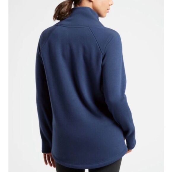 Athleta Cozy Karma Asymmetrical Pullover Sweatshirt 3X Enchanted Blue 383402 - Picture 4 of 16